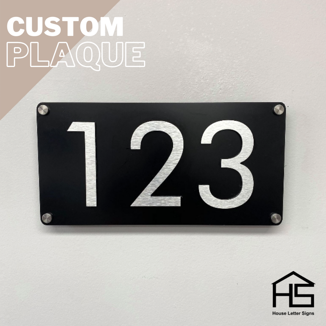 Custom Modern House Number Plaque [Horizontal]